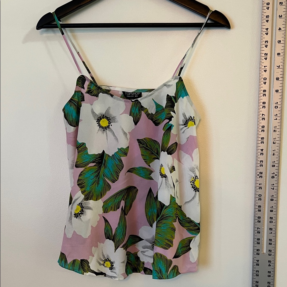 Topshop Floral Camisole with Green and White Accents